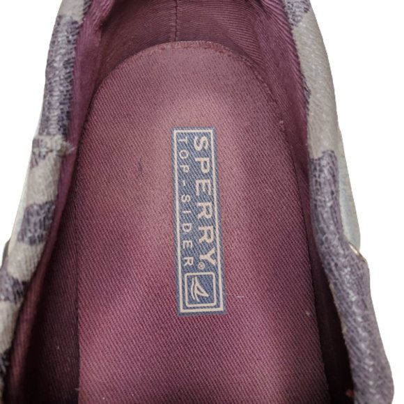Sperry Top Sider Bahama Marble Cheetah Metallic Canvas Deck Boat Shoes Sz 6.5 - Picture 5 of 9